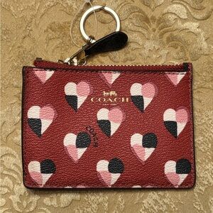COACH Heart Mini Skinny ID Case Terracotta card wallet